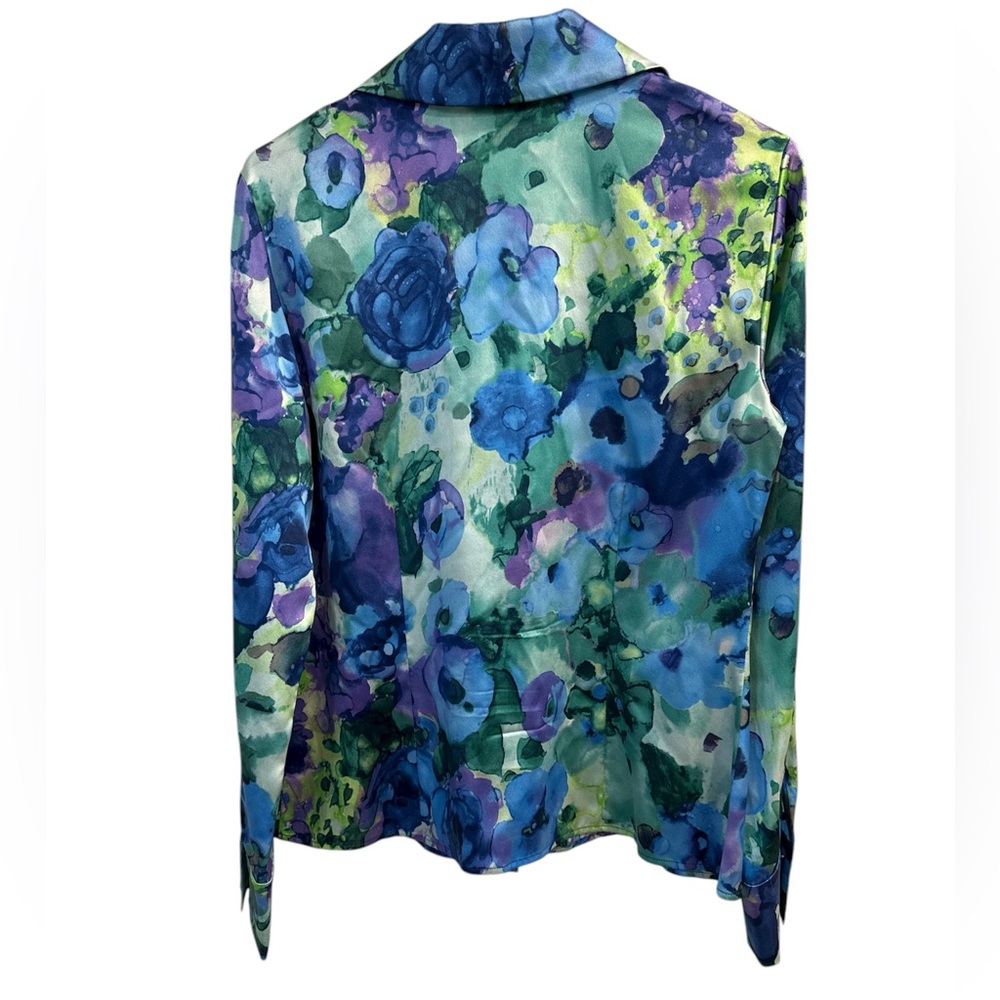 St. John Multicolor Floral silk Top - Picture 2 of 6